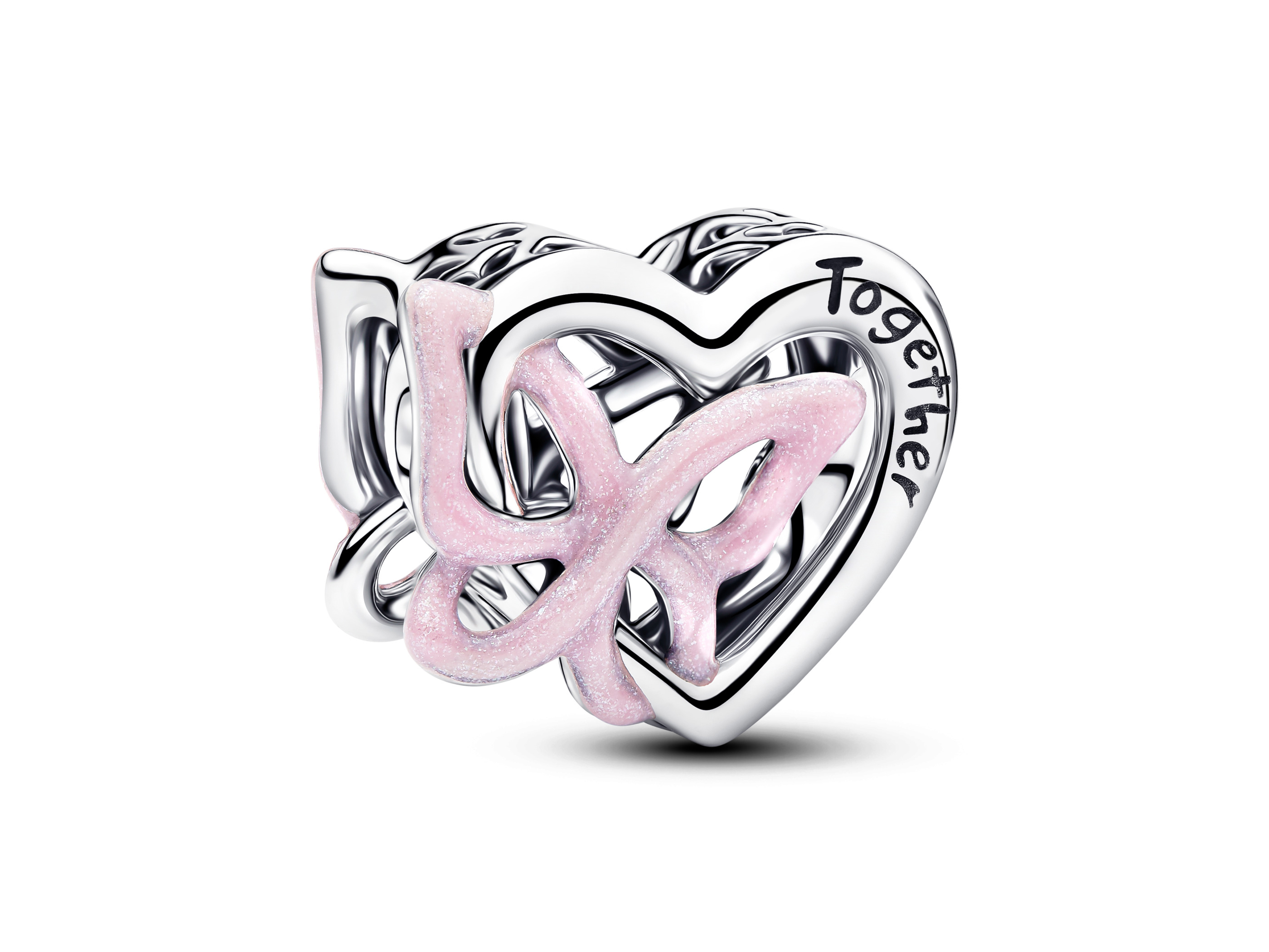 Pandora 794475C01 - Verschlungenes Herz und Schmetterling Charm - Sterling Silber - Emaille Pink