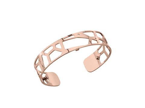Armreifen von Les Georgettes in Roségold mit einem modernen Giraffen-Muster, 14 mm breit, elegantes und stilvolles Design für jeden Anlass.