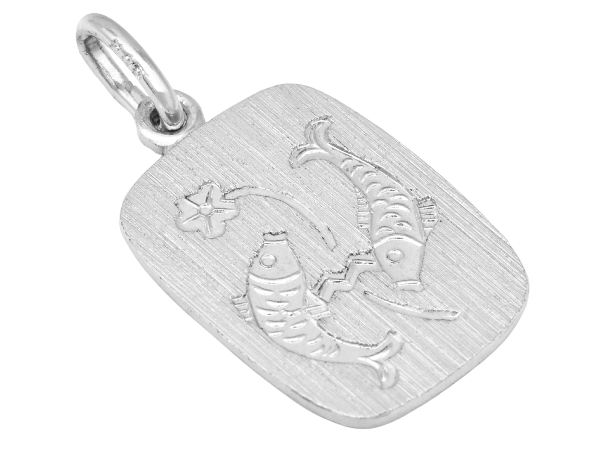Anhänger Sternzeichen Fische - Silber teilmattiert rhodiniert