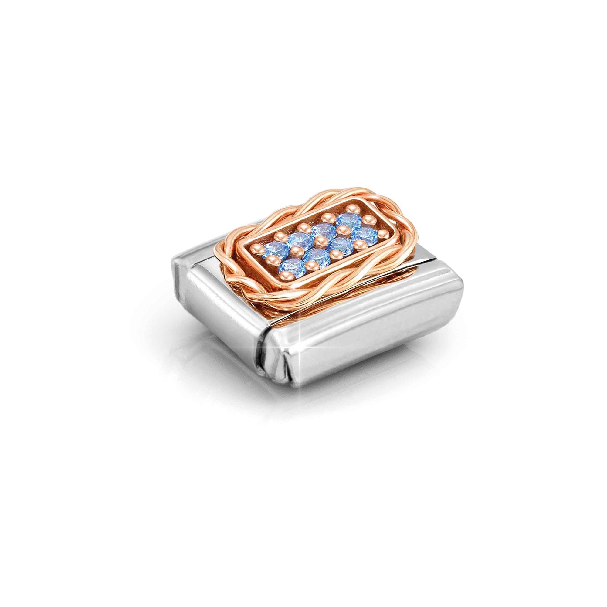 Nomination Composable Classic Charm Pavé hellblau - Edelstahl, Roségold, Zirkonia – Ansicht 4