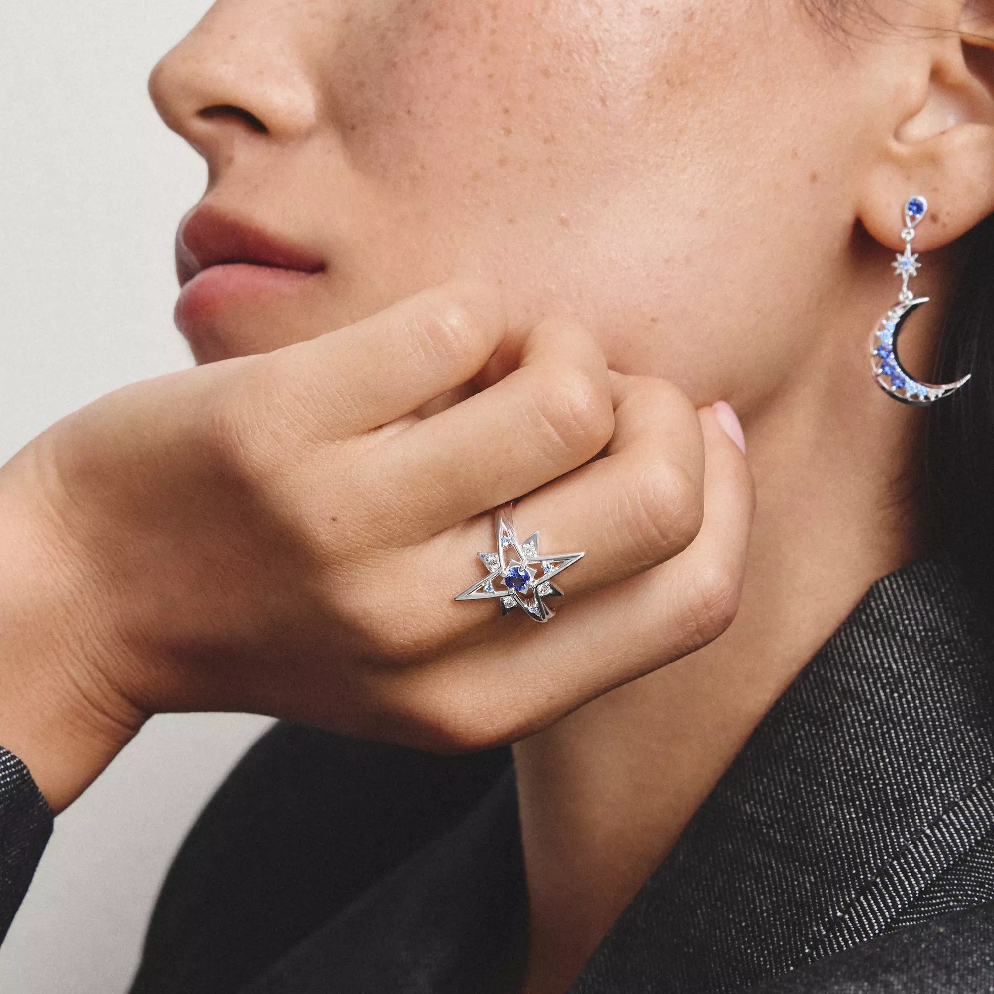 Thomas Sabo Midnight Sky - Ring Stern - 925 Sterling Silber - Nanokristall - Zirkonia blau – Ansicht 4