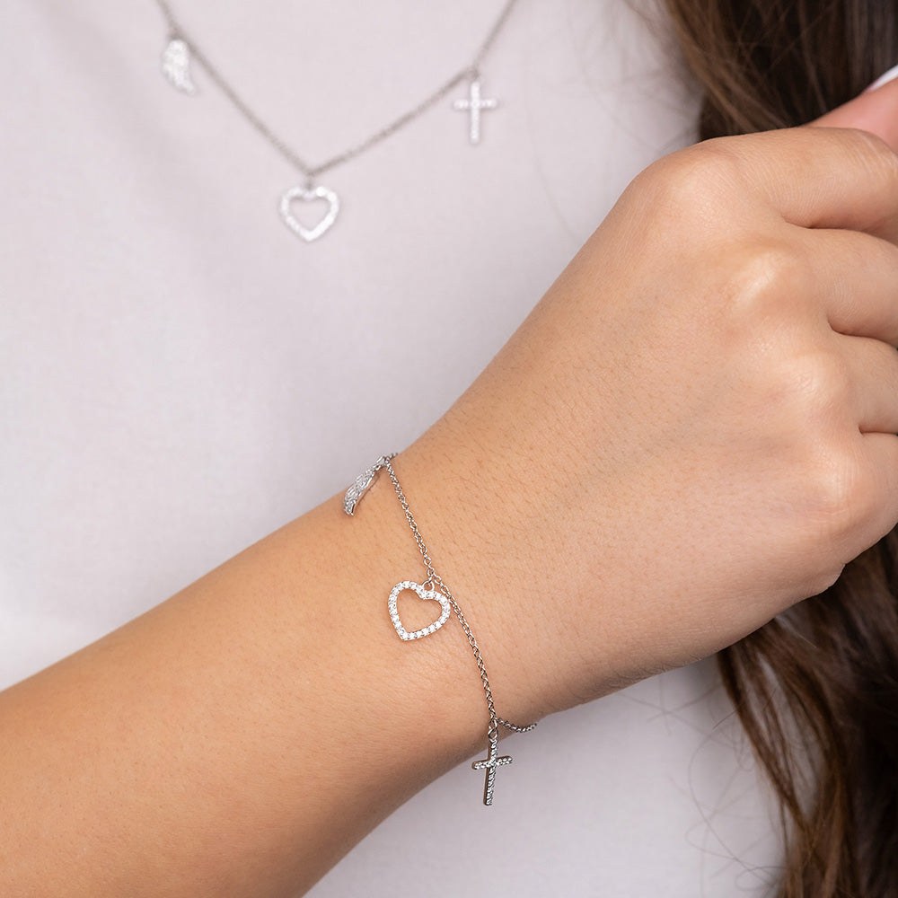 Engelsrufer Glaube, Liebe & Hoffnung Armband mit Zirkonia - Silber rhodiniert 17 cm – Ansicht 3
