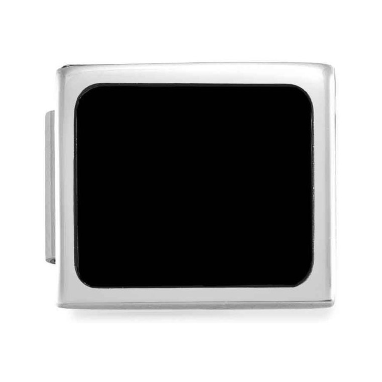 Nomination Classic GLAM Link Edelstahl mit Steinen - Onyx Viereck