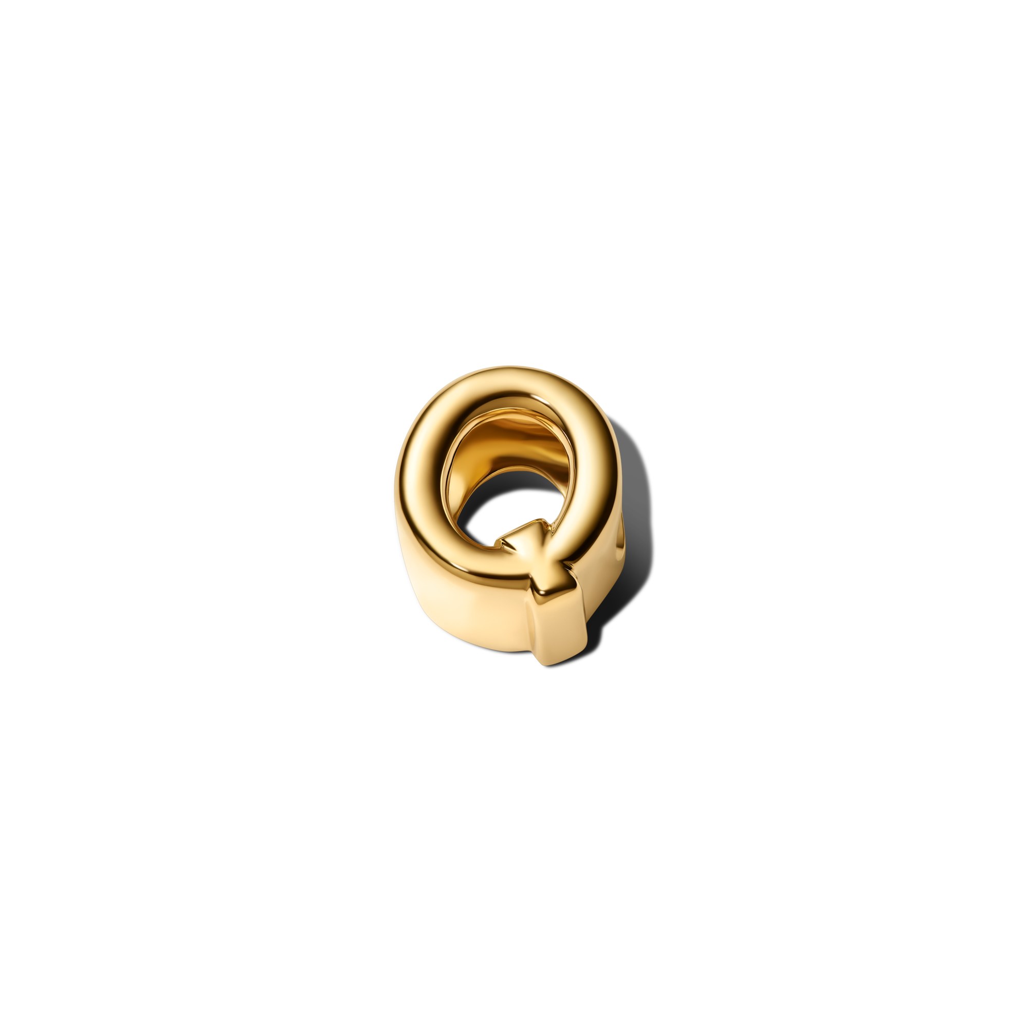 Pandora Buchstabe Q - Alphabet - Mini Charm Gelbgold Vergoldung – Ansicht 3
