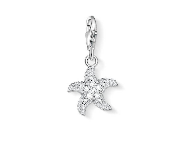40002614-0 Eleganter Thomas Sabo Seestern Charm aus Silber mit Zirkonia-Besatz, ideal für individuelle Schmuckgestaltungen, tierisches Motiv, funkelnd und stilvoll.
