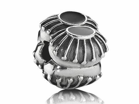 PANDORA 790578EN16 Clip Stopper Emaille schwarz Silber - moments
