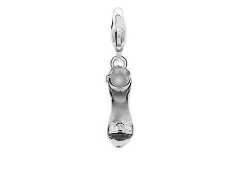 Silberner Charme in Form eines sexy Stilettos von Ti Sento, kunstvoll gestaltet mit einem funkelnden Detail, ideal für Schmuckliebhaber und als stilvolles Accessoire.
