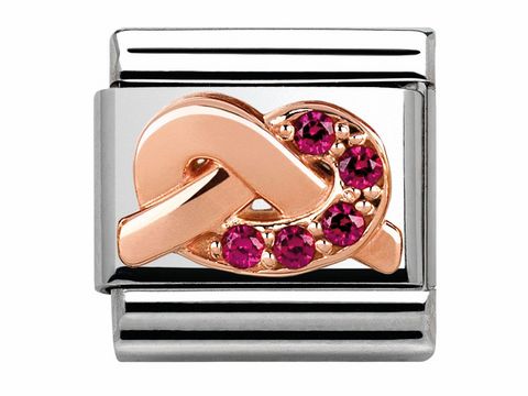 Nomination 430302 09 Classic Knoten in Rot Roségold mit Zirkonia-Steinen, elegantes Design für Schmuckliebhaber, ideal für Armbänder und persönliche Ausdrucksformen.