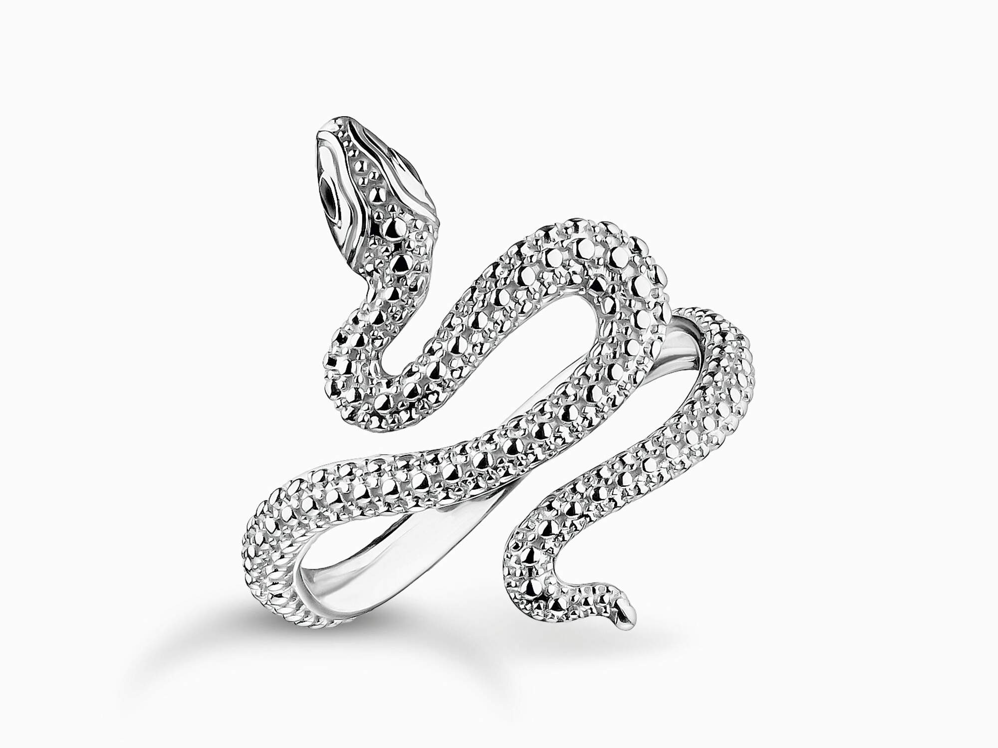 Schlangenförmiger Ring aus Silber mit einzigartigem Design und feinen Details, aus der True Romance Kollektion von Thomas Sabo, Größe 48, Neuheit.