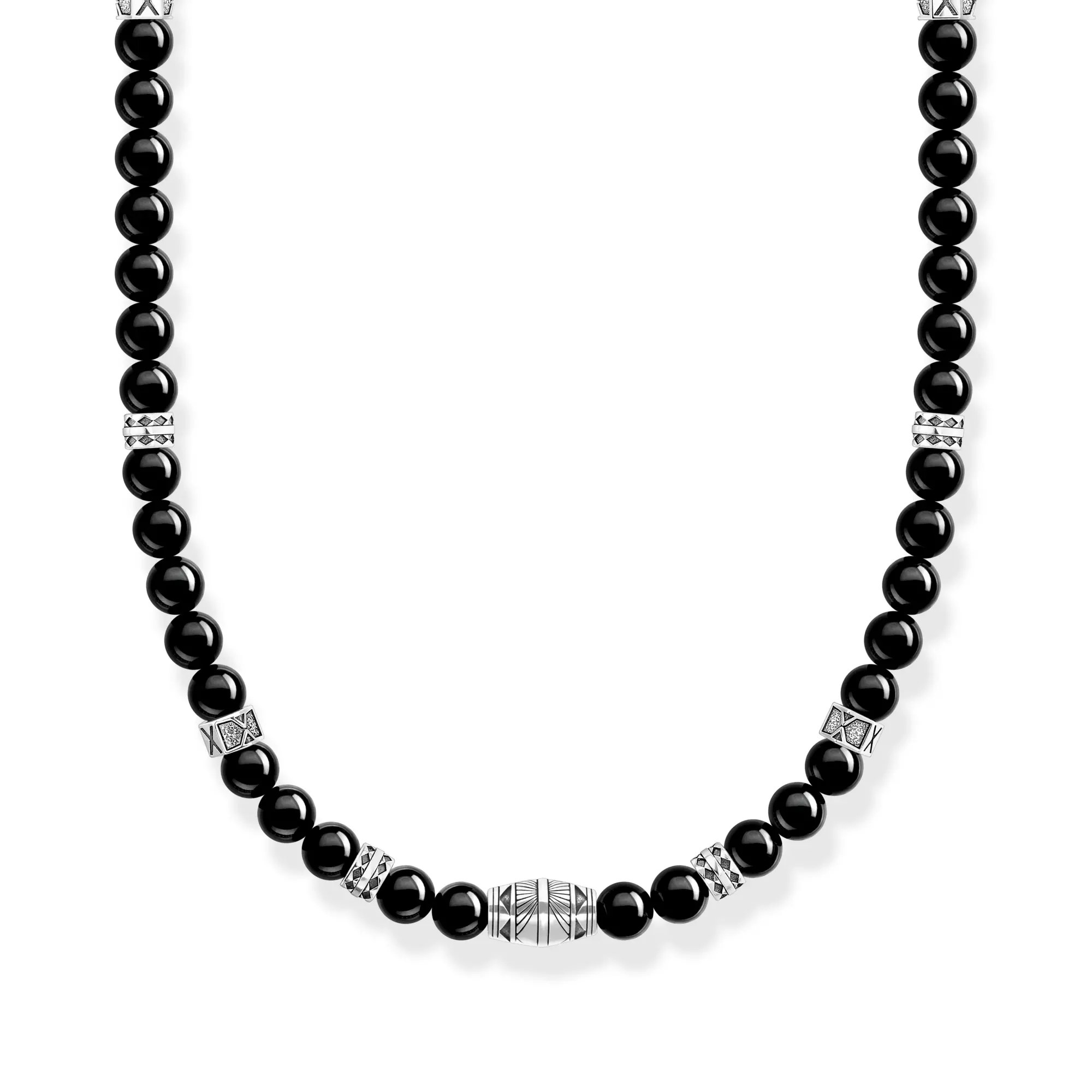 Thomas Sabo Kette - Silber geschw. + Achat - schwarz - 50 cm