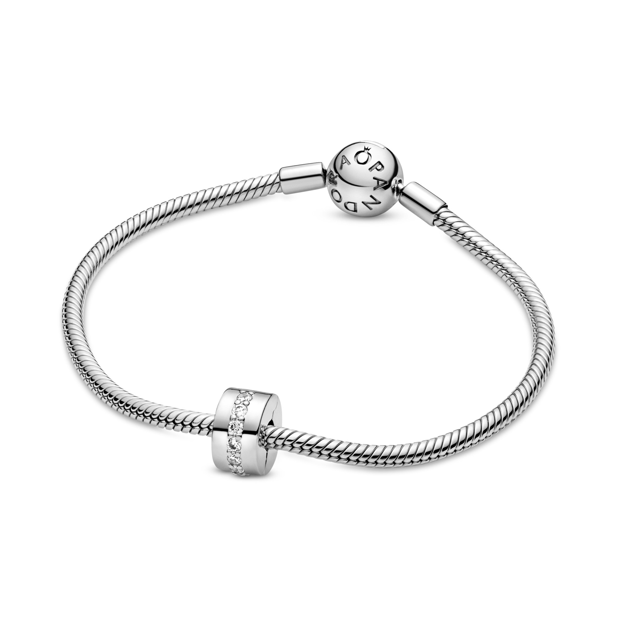 PANDORA Glänzendes Band - Silber Charm Clip - Zirkonia – Ansicht 4