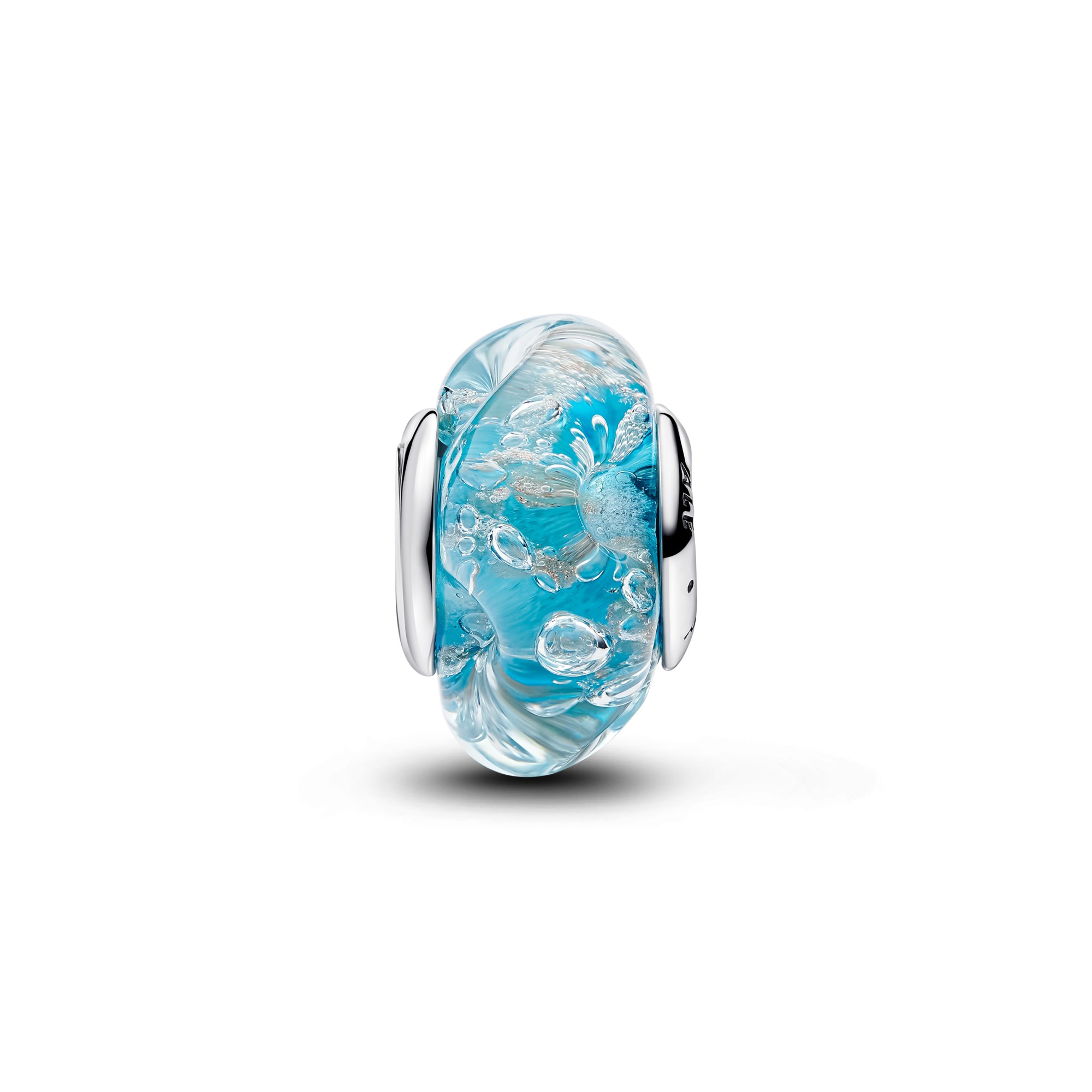 Pandora Türkises Murano-Glas & Glitzer charm - Silber - Türkis – Ansicht 2