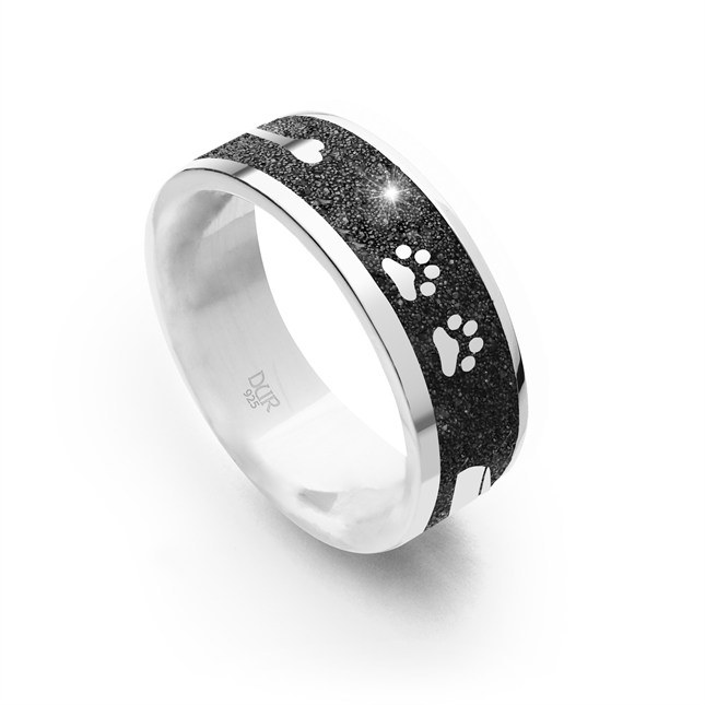DUR Lavasand Ring Lucky Dog Pfote 2.0 - Sterling Silber – Ansicht 2