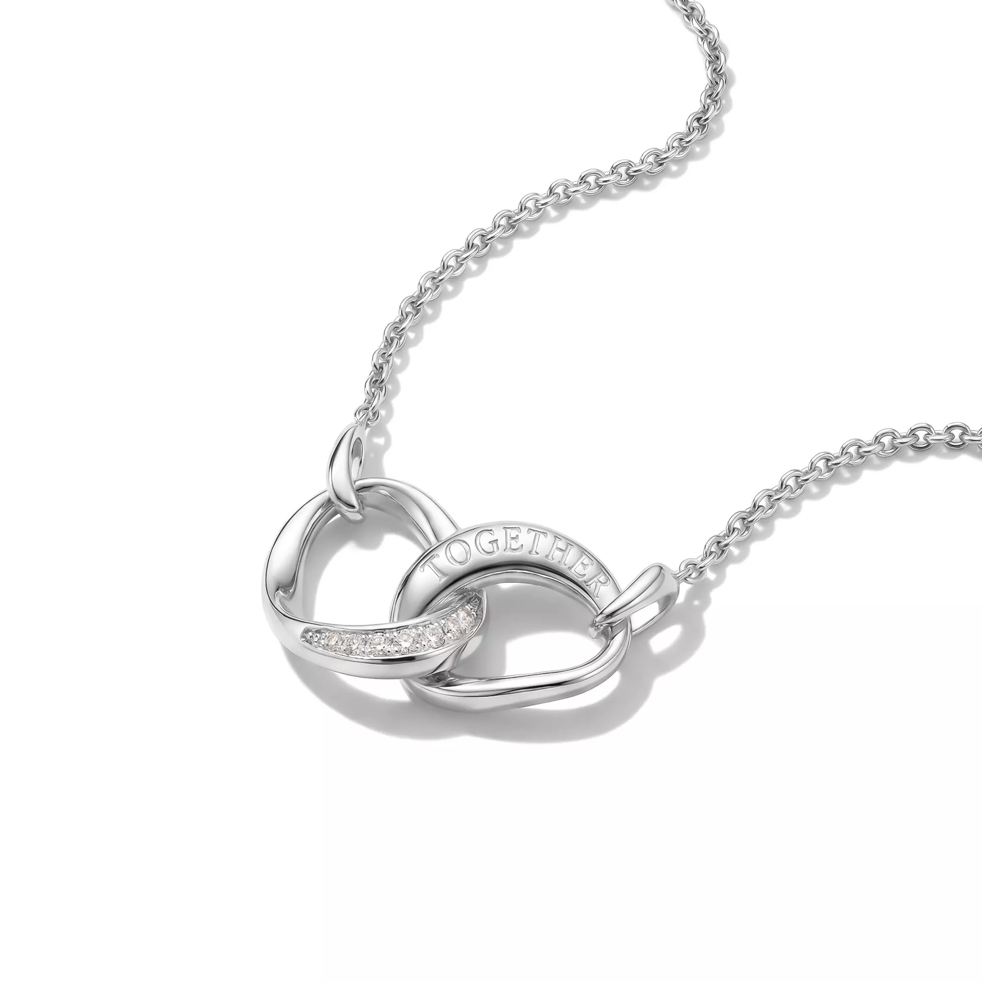 Thomas Sabo Kette Together mit weißem Zirkonia – Silber – verschlungene Ovale – 45 cm – Ansicht 2