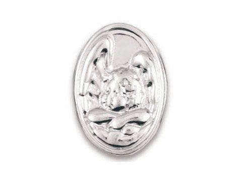 Silberner Engel aus der Nomination Royal Classic Kollektion, Modellnummer 140951 02, mit detaillierter Gravur in ovaler Form, ideal für Schmuckstücke oder Armbänder.