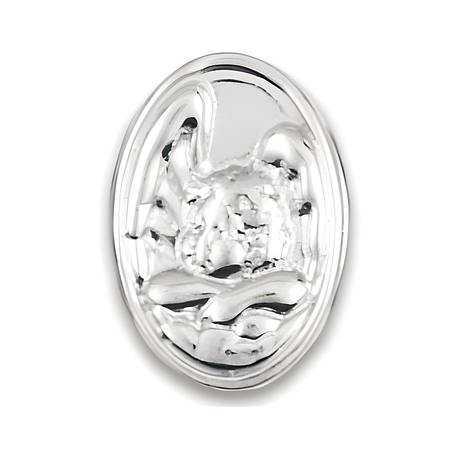 Silberner Engel aus der Nomination Royal Classic Kollektion, Modellnummer 140951 02, mit detaillierter Gravur in ovaler Form, ideal für Schmuckstücke oder Armbänder.