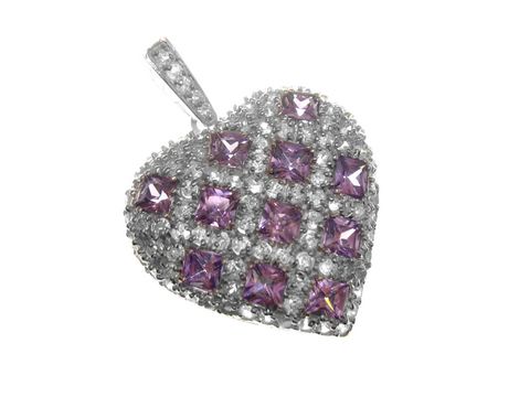 BIG LOVE Herz in lila aus Sterling Silber, funkelnd mit Zirkonia, von Juwelier Harnisch, schönes Design für romantische Anlässe.