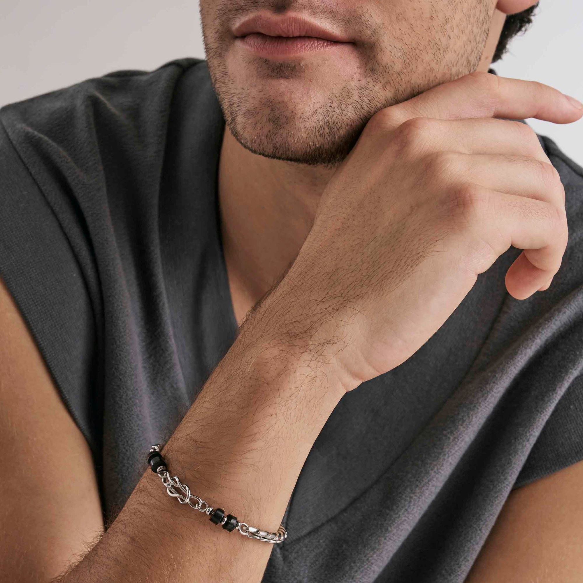 Nomination ATLANTE STONES EDITION Armband - Knoten - schwarzer Achat - 19,5 - 23 cm – Ansicht 3