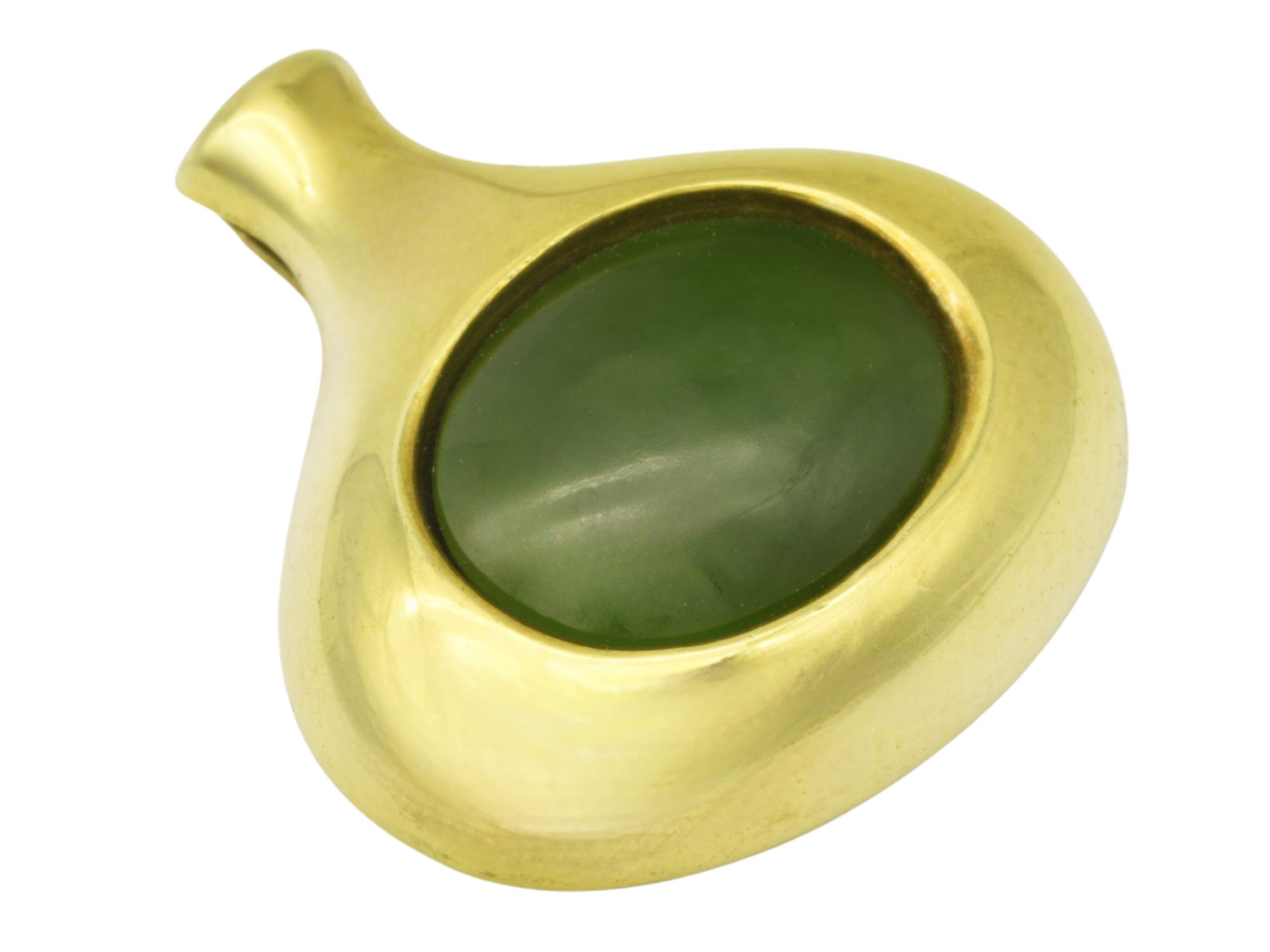 Anhänger Gold Jade - Gelbgold poliert - Jade Grün