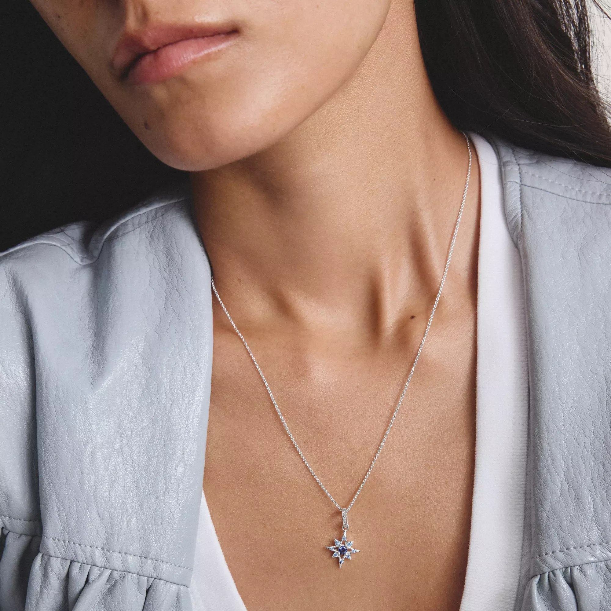 Thomas Sabo Midnight Sky - Kette Stern - 925 Sterling Silber - Zirkonia - Nanokristall blau - 50 cm – Ansicht 4