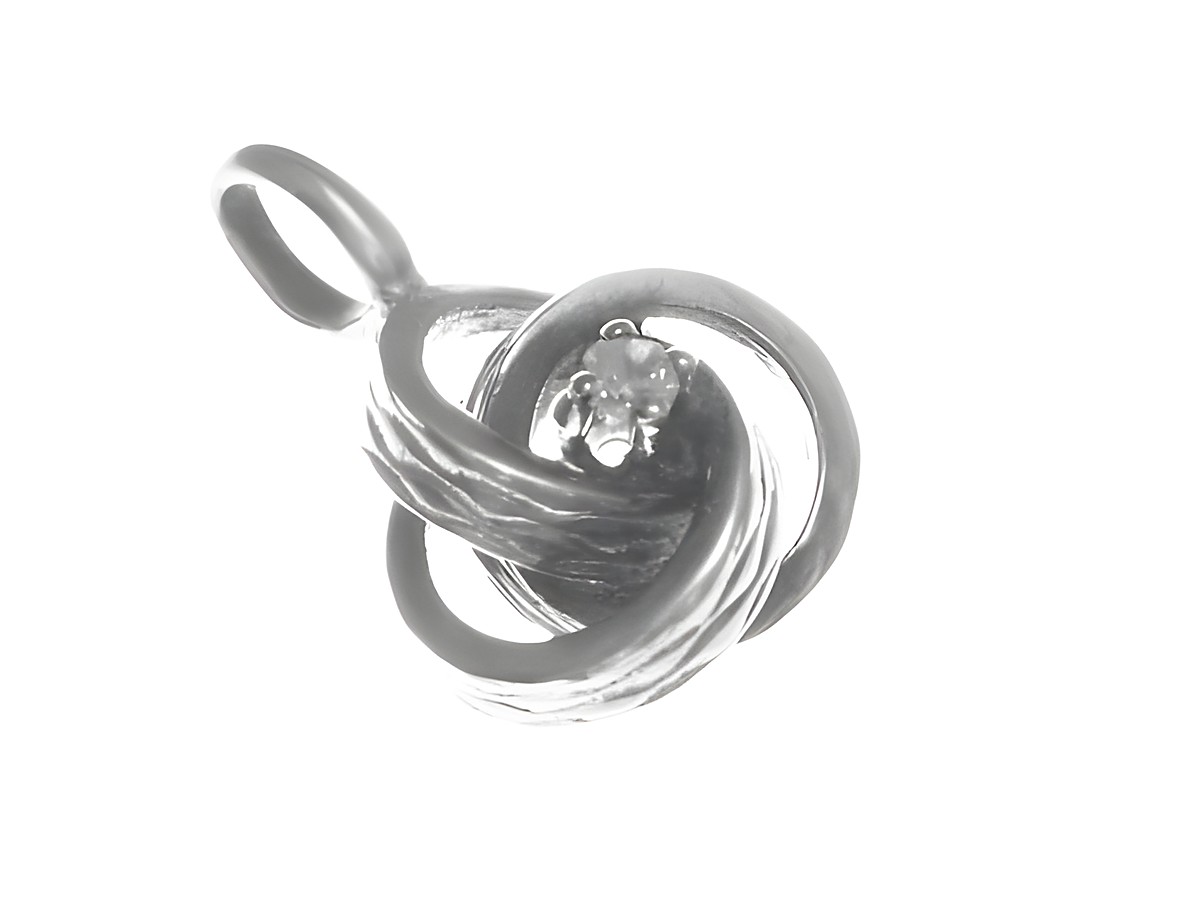 Gold Anhänger aus Gold 585 mit einem Diamanten von 0,025 ct, gefertigt aus Weißgold. Hersteller Juwelier Harnisch, schlichte und elegante Form mit funkelndem Diamanten.
