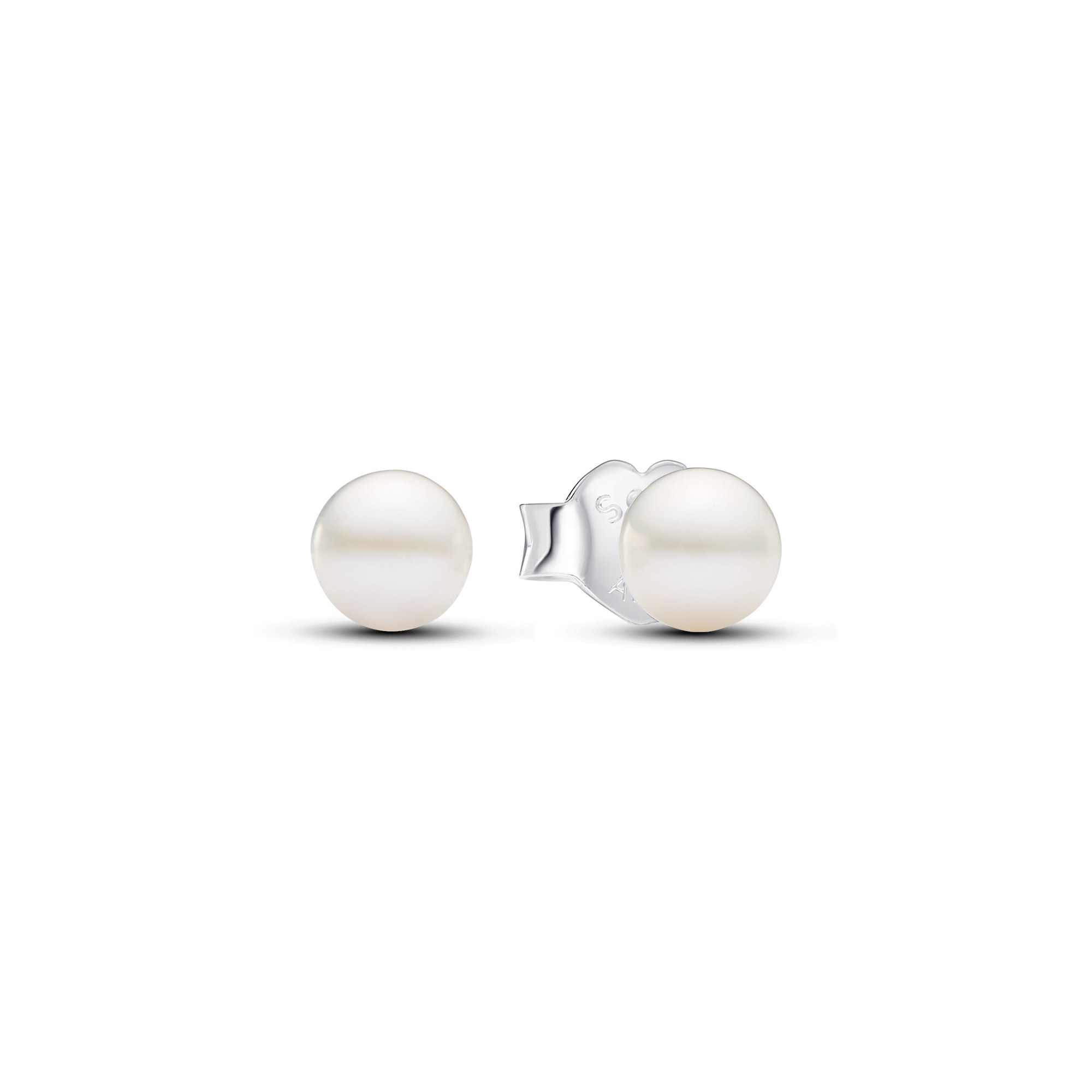 Pandora 4,5 mm Zuchtperle Ohrstecker - Silber - Zuchtperle Weiß