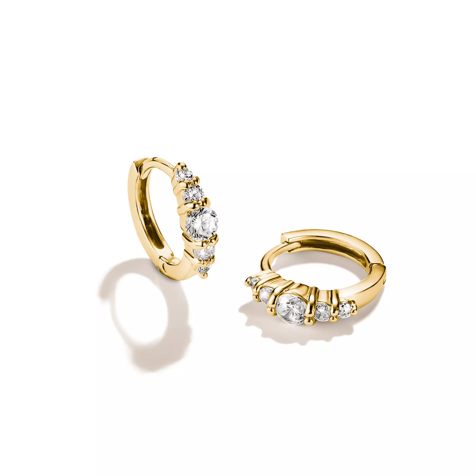 Thomas Sabo Creolen mit weißem Zirkonia – vergoldet – 11,2 mm hoch – Ansicht 2