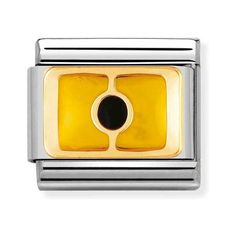 Nomination Composable Classic Charm Flaggenalphabet I - Edelstahl, Gold 750 Gelbgold, Emaille