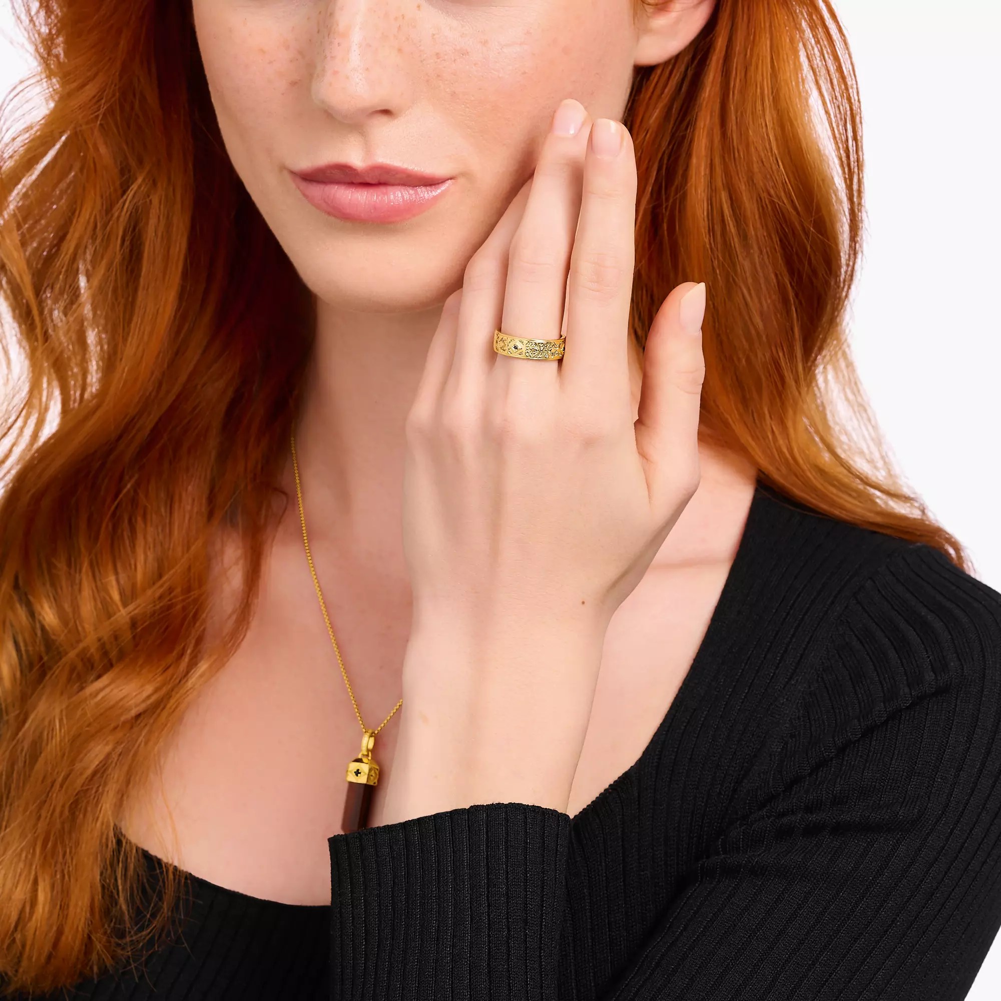 Thomas Sabo Ring - Rebel Wolf Ring - Silber Gelbgold verg. & Zirkonia – Ansicht 2