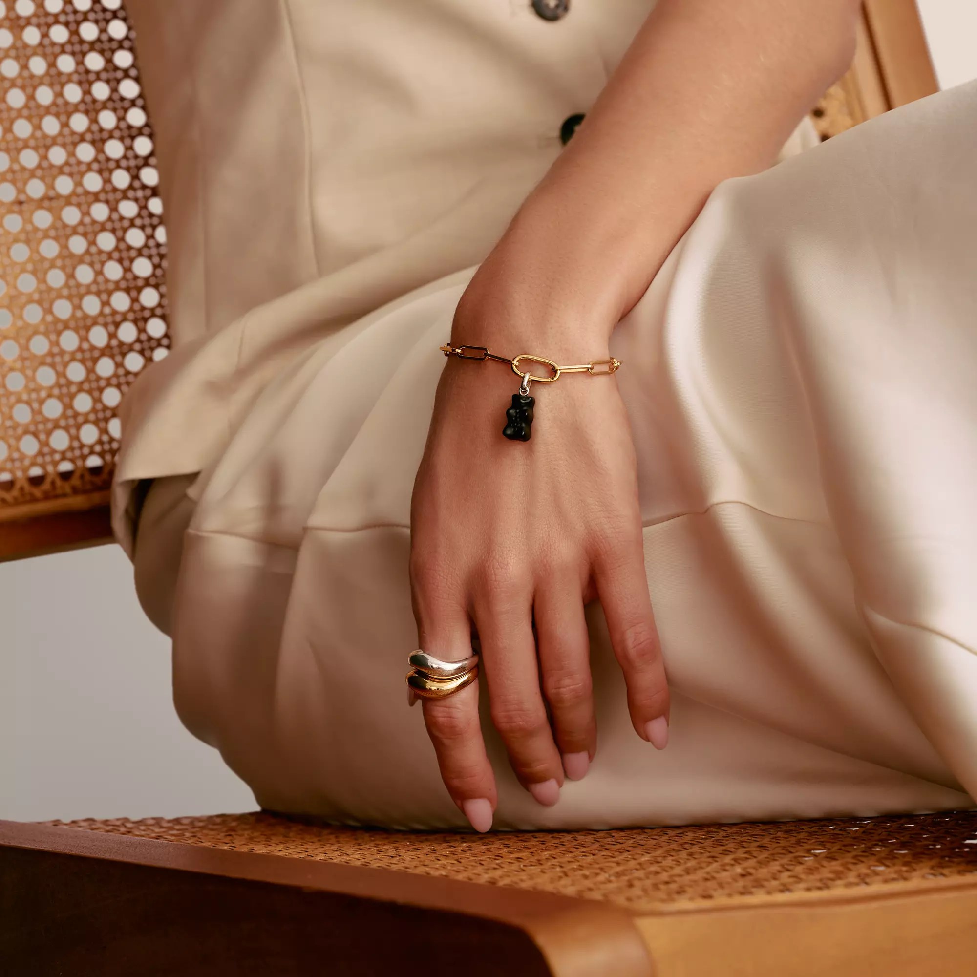 Thomas Sabo Connect - Charm Armband Paperclip mit einem Connect Link - Silber & Gelbgold Verg. - 15 cm – Ansicht 4