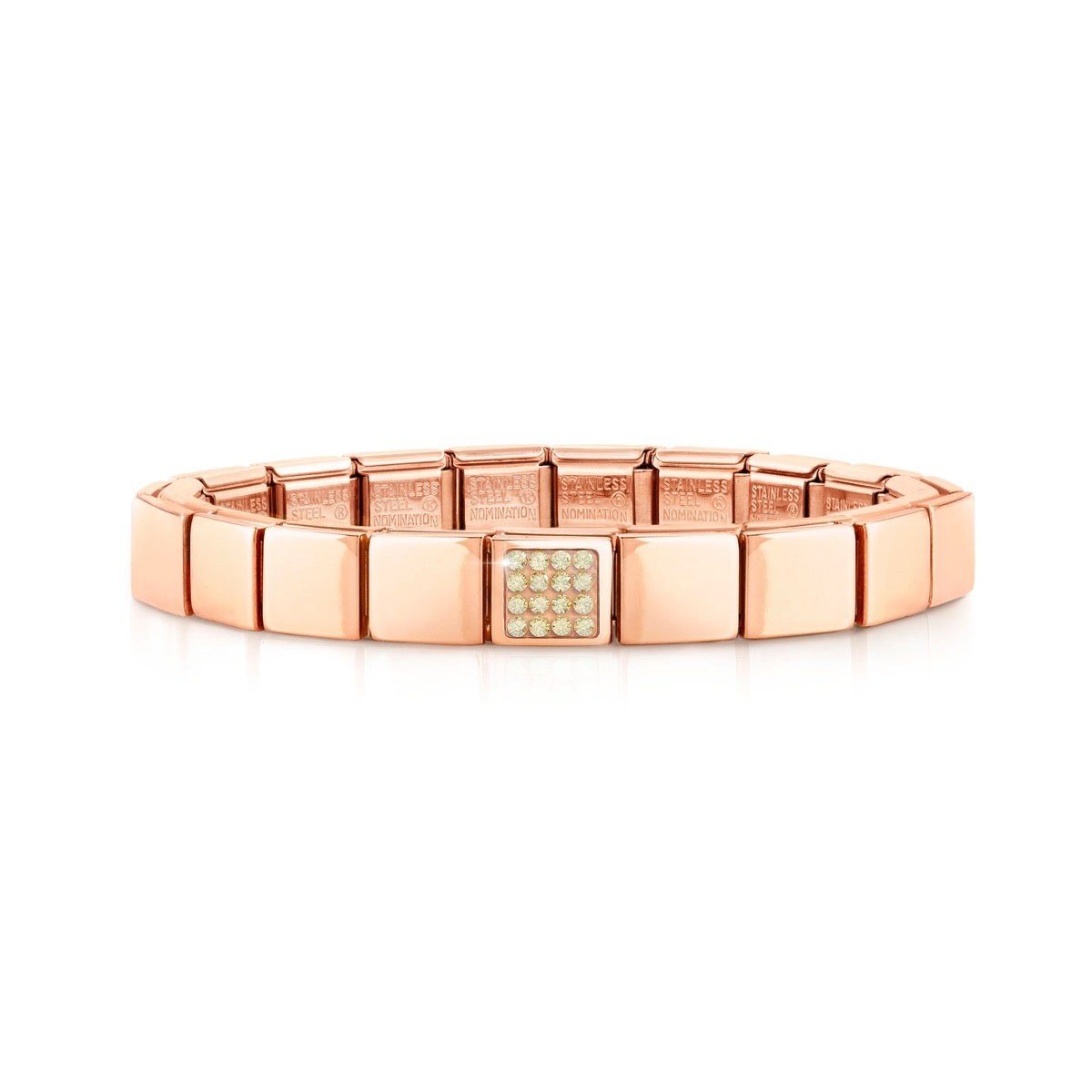 Nomination Classic GLAM Armband Edelstahl Roségold - Crystals CHAMPAGNE