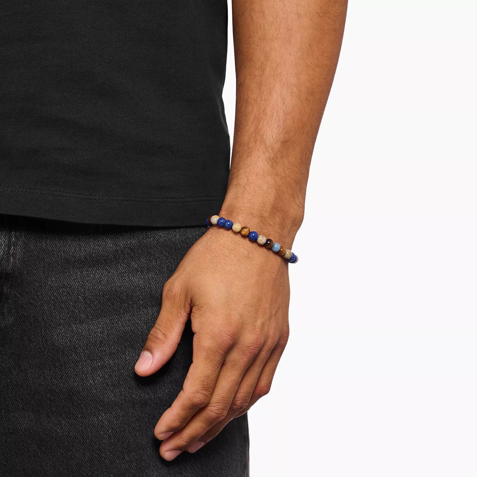 Thomas Sabo Bead-Armband in Braun- und Blautönen 7 mm – BUNT – 17 cm – Ansicht 4