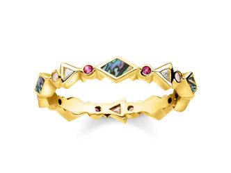 Mehrfarbiger Ring von Thomas Sabo Modell TR2229-295-7-50 aus hochwertigem Material in Größe 50, verziert mit bunten Elementen und glitzernden Akzenten, ideal für modische Akzente.