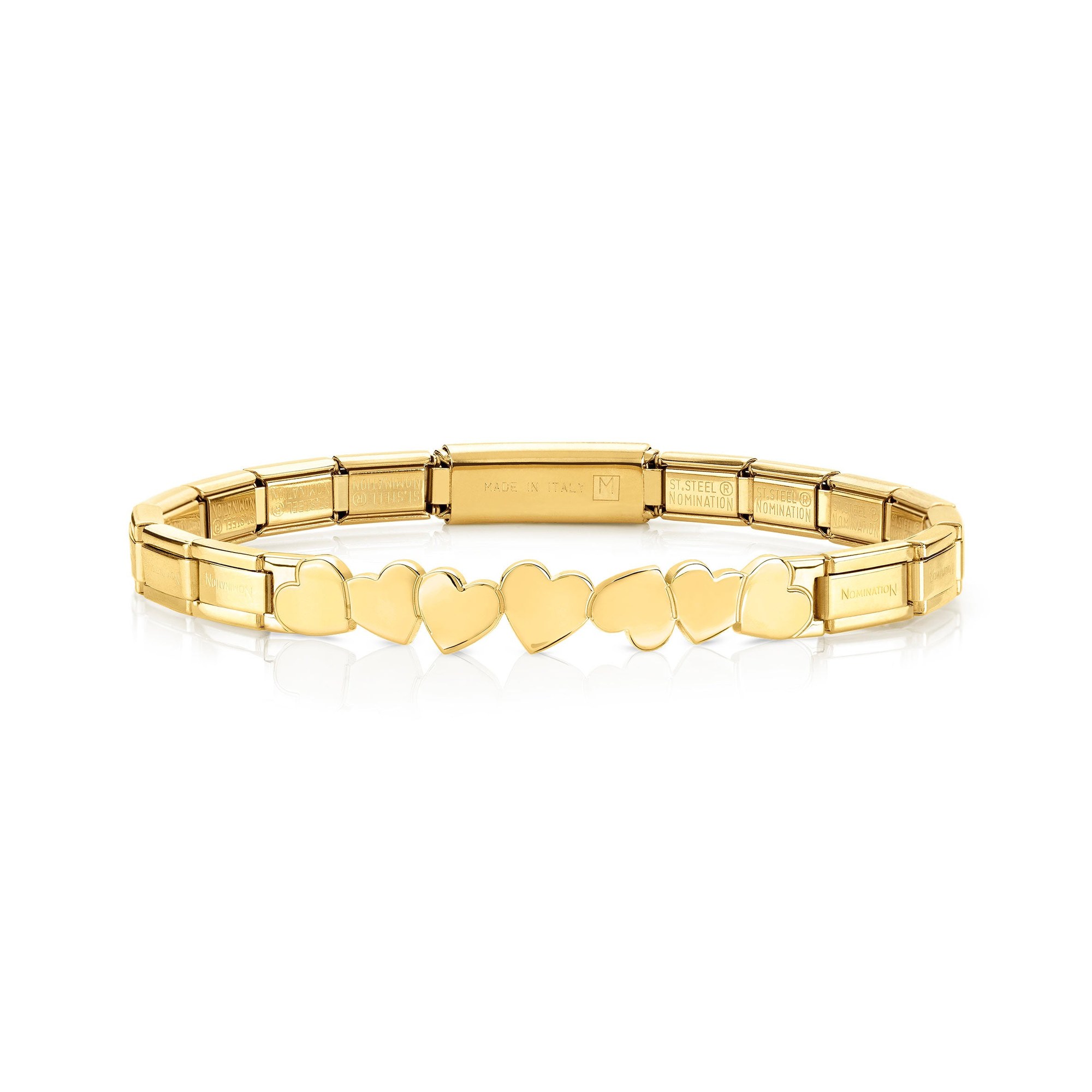 Nomination Trendsetter Armband Herzen Gelbgold Smarty 18 cm