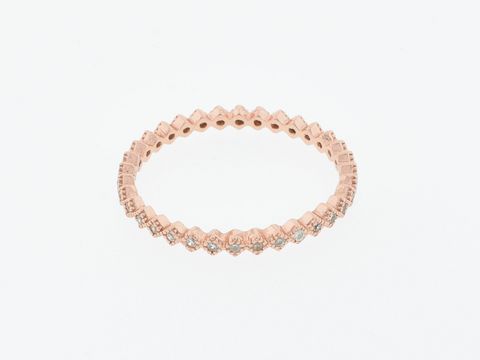 Silber Ring in rosé vergoldet, modern und zart gestaltet mit Zirkonia, Größe 58 von Juwelier Harnisch, ideal bis zu Größe 58 oder 18,4.