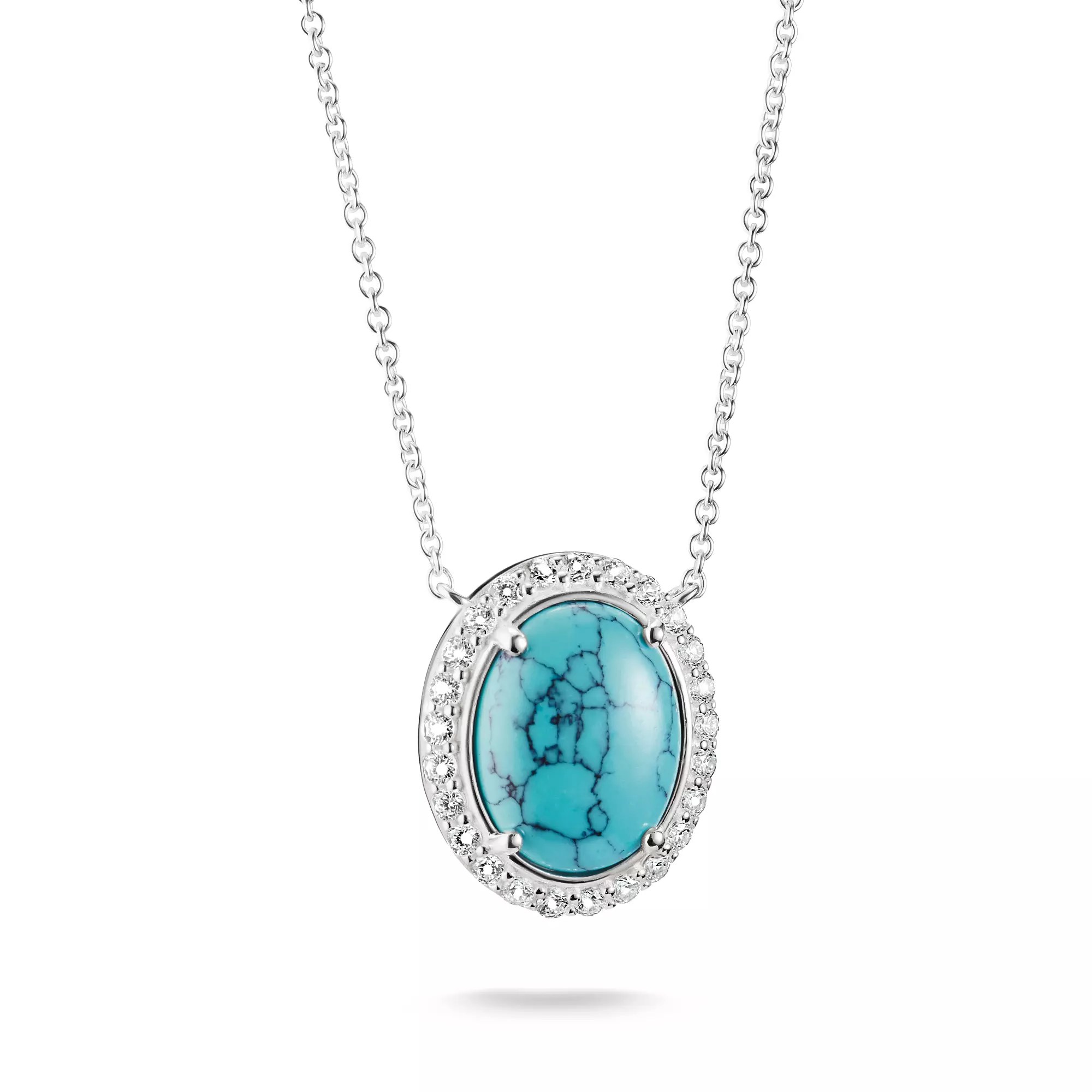 Thomas Sabo ELYNDRA - Halskette - 50 cm - Sterling Silber recy. & imit. Türkis & Zirkonia - türkis