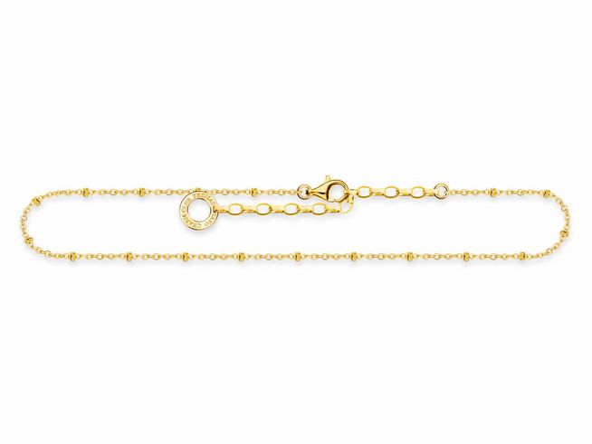 Thomas Sabo Fußkette AK0028-413-39-L27V aus Sterling Silber vergoldet in gelbgoldfarben mit einem Karabinerverschluss und einem komfortablen Größenverstellungsbereich von 22 bis 27 cm.