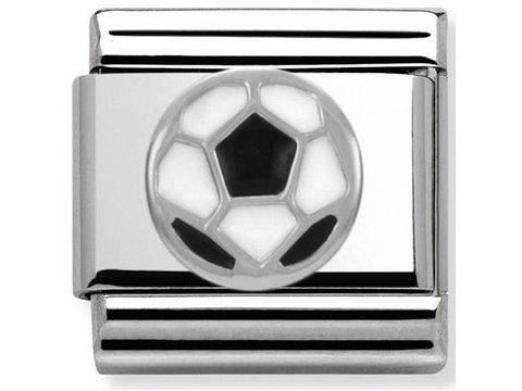 Classic Fußball Motiv von Nomination mit einem silbernen Charme und einem runden Fußballdesign in der Mitte. Ideal für sportliche Schmuckliebhaber.