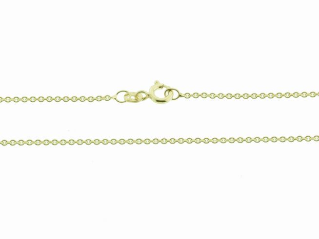 Kette Rundankerkette aus Silber 925 vergoldet mit einer Länge von 42,5 cm, fein verarbeitet, ideal für vielseitige Anwendungen, Hersteller Juwelier Harnisch.