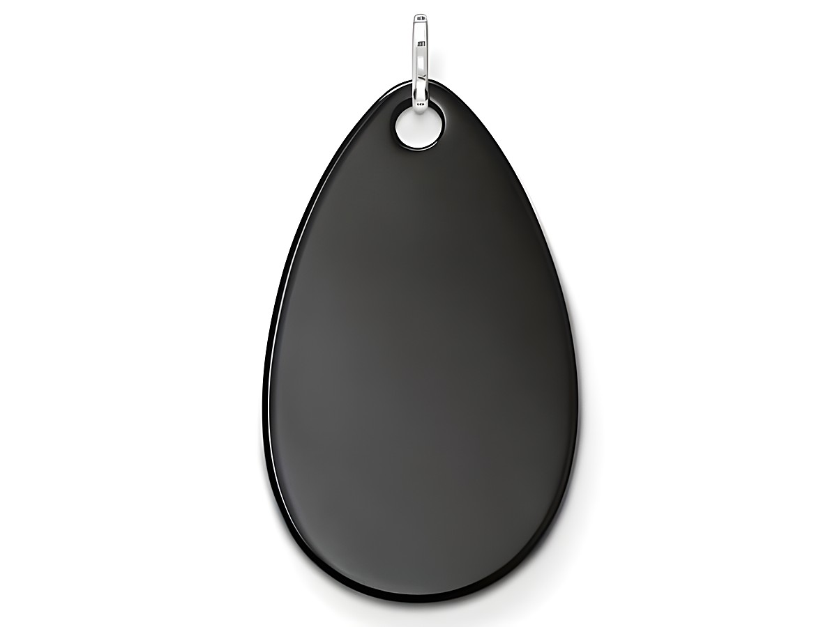 Thomas Sabo Anhänger PE539-024-11 aus Silber mit Onyx in Tropfen-Scheibenform, elegant und zeitlos, perfekt für jedes Schmuckstück.