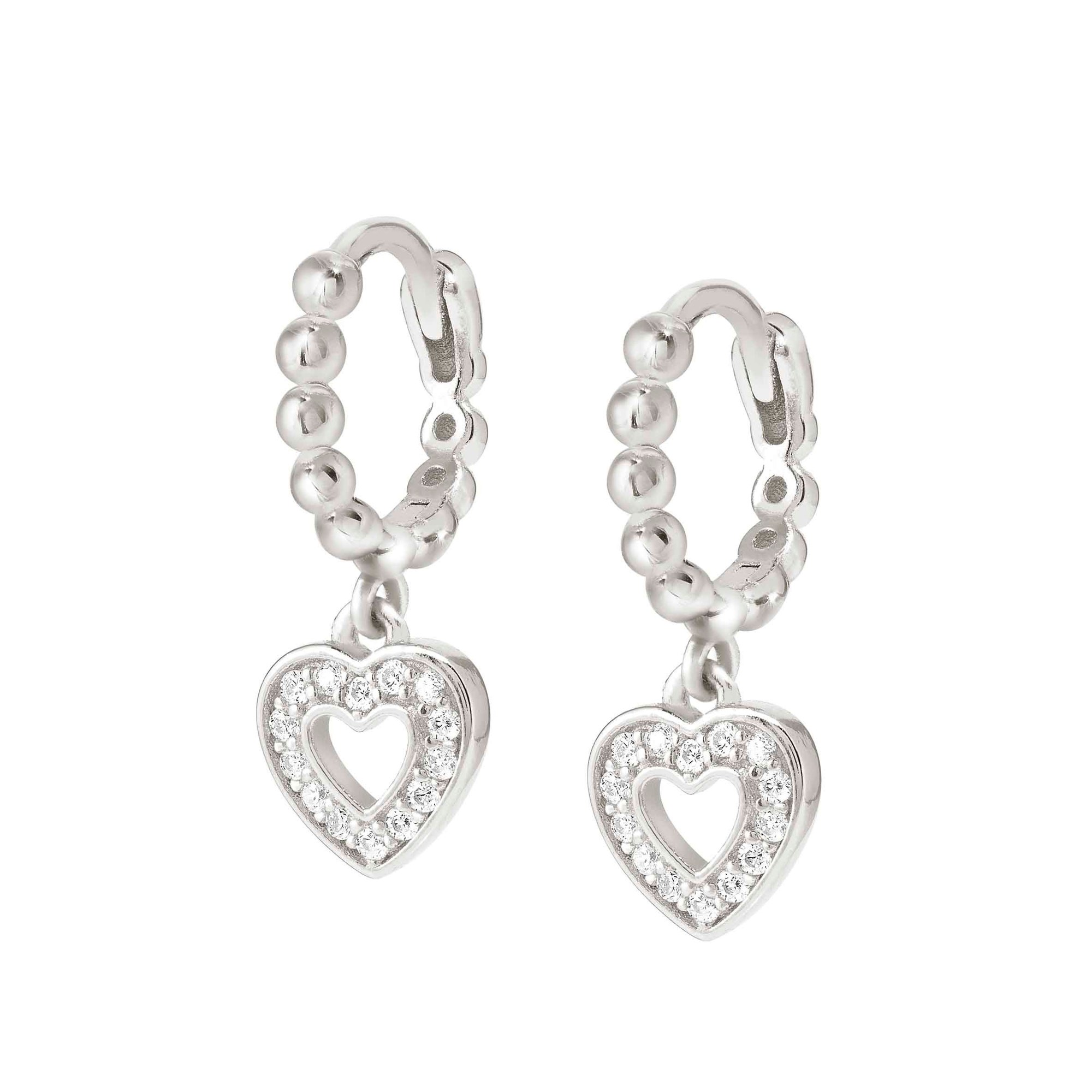 Nomination LoveCloud - Ohrhänger - Herz - Sterling Silber rhodiniert – Creolen mit Herzanhänger