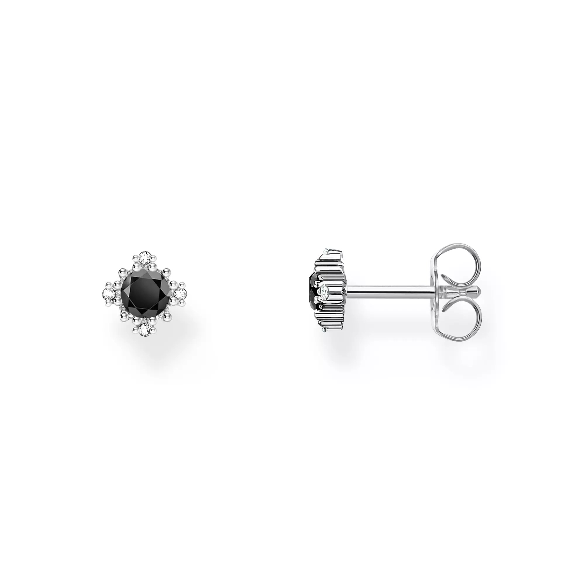 Thomas Sabo True Romance Ohrstecker - Schwarz - Silber gesch. + Zirkonia – Ansicht 2