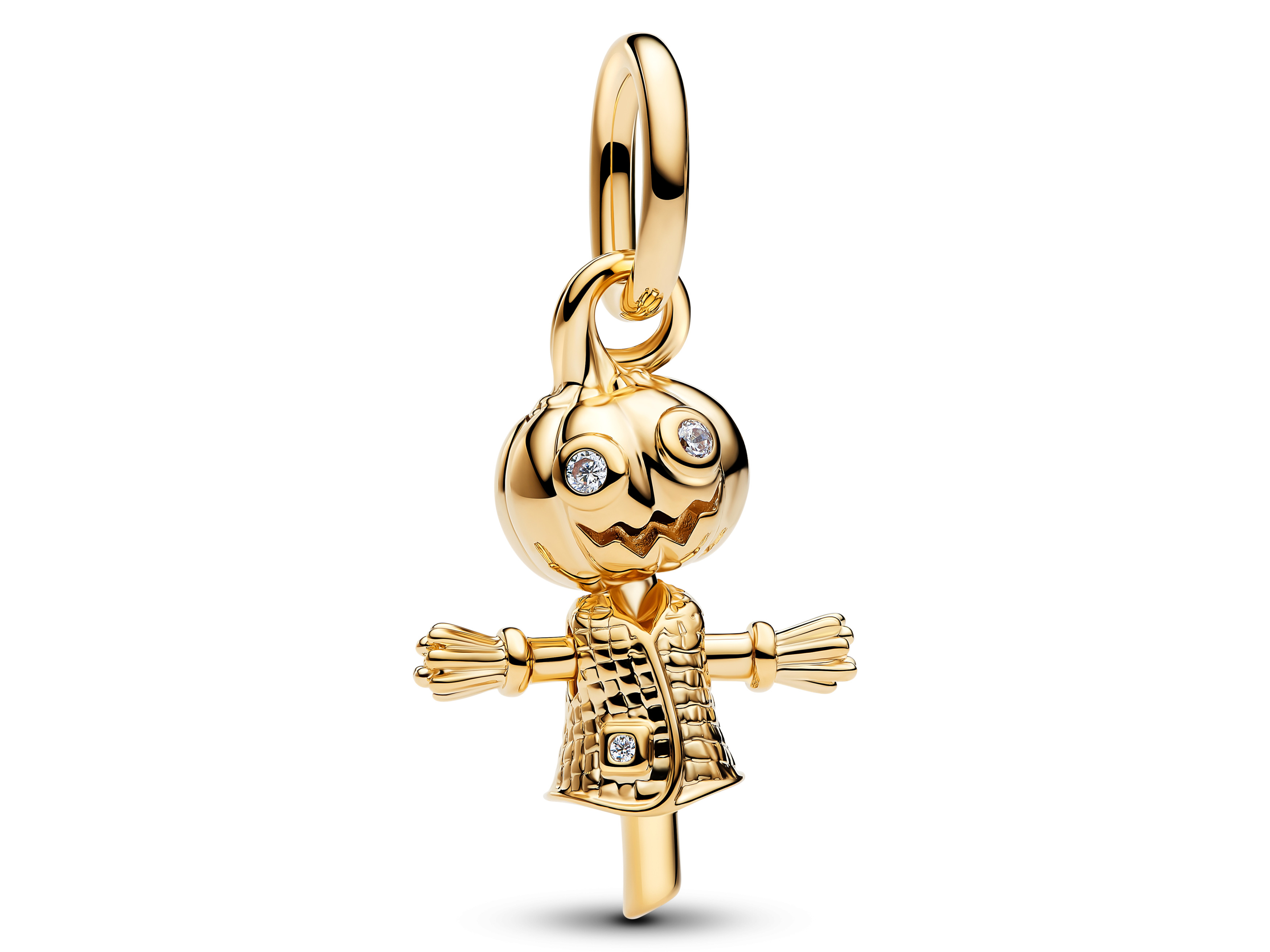 Pandora 764770C01 - Kürbis Pumkin Vogelscheuche Charm - Gelbgold Vergoldung - Zirkonia