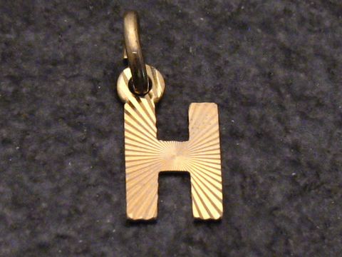H Gold 333 Druck Buchstaben Anhänger schlicht mit dem Buchstaben H, hergestellt von Juwelier Harnisch, feine Struktur und edles Design. Ideal als persönliches Schmuckstück.