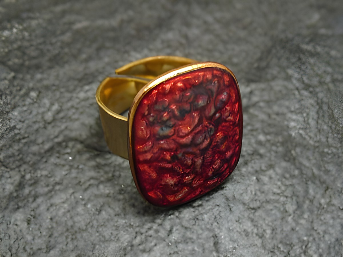Ring MIX-IT in pink-violett mit Emaille, vergoldet, Größe 52-58, Hersteller Juwelier Harnisch, einzigartiges Design und zeitlose Eleganz, ideal für jeden Anlass.