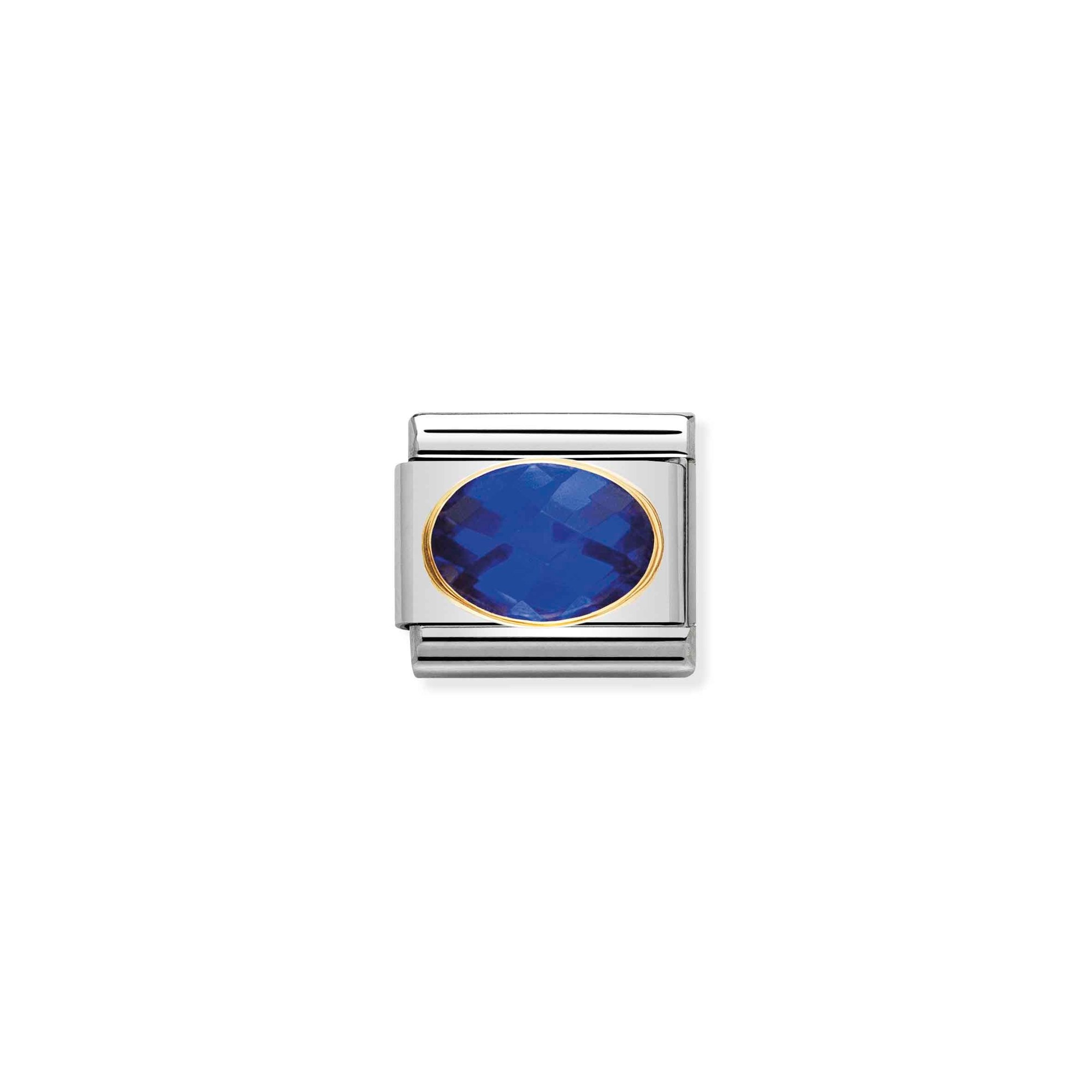 Nomination Composable Classic Charm Zirkonia blau - Edelstahl, Gold 750 Gelbgold – Ansicht 2