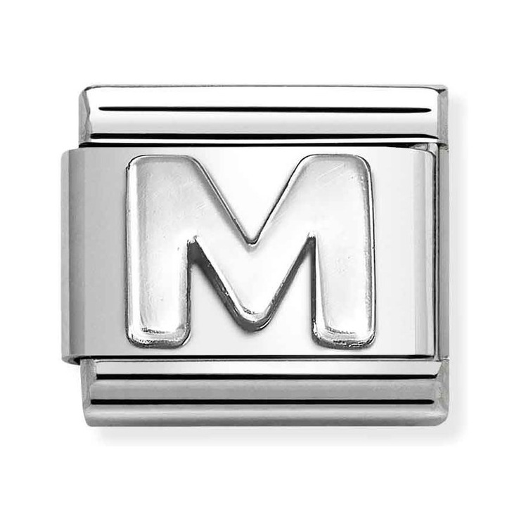 Nomination Composable Classic Charm Buchstabe M - Edelstahl, Sterling Silber oxidiert