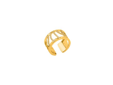 Goldener Ring von Les Georgettes in der Größe 56-58 mit einem eleganten Design, das an Vogelgefieder erinnert, gefertigt aus hochwertigem Material und mit einer Breite von 12 mm.
