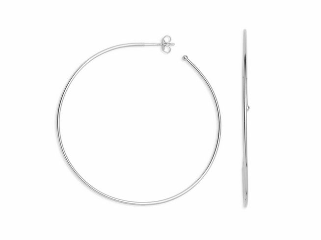 Xenox Sterling Silber Ohrringe XS8652 in Form von Creolen, glänzendes silbernes Design mit einfachem Verschluss, ideale Ergänzung für eleganten Ohrschmuck.