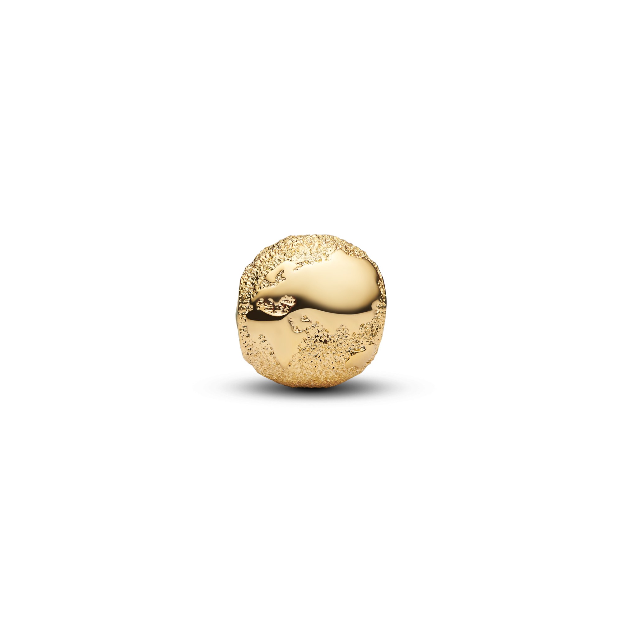 Pandora Strukturierter Globus Mini - Charm - Gelbgold Vergoldung – Ansicht 2